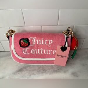 NWT Juicy Couture Sweet & Juicy Shoulder/Crossbody Bag & Pouch - Pink Lemonade